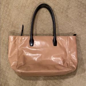 Cole Haan Isabella Black and Tan Leather Tote